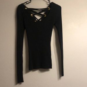 Patty Boutik lace up back sweater.  Size M